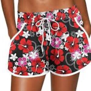 Floral swim shorts - size large fits medium